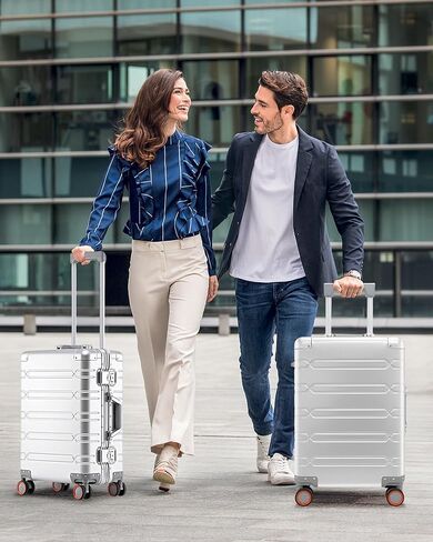 YYW Full Aluminum Frame Carry On Luggage - Airline Approved Hardside Spinner Suitcase with TSA Lock, Lightweight Suitcase and Silent Wheels Ideal for Business Travel in Saudi Arabia