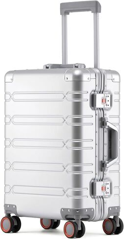 YYW Full Aluminum Frame Carry On Luggage - Airline Approved Hardside Spinner Suitcase with TSA Lock, Lightweight Suitcase and Silent Wheels Ideal for Business Travel in Saudi Arabia