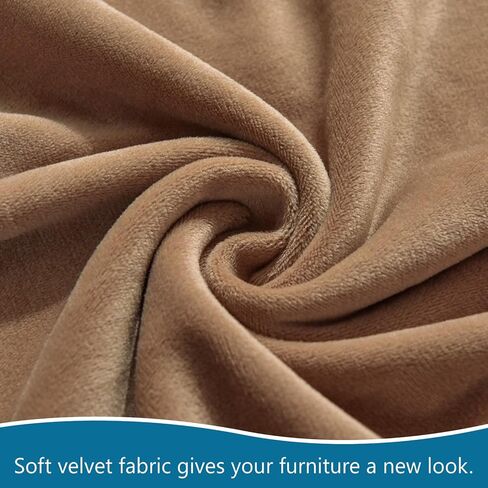 Stretch Sectional Couch Covers Velvet, Couch Cover L Shape 2 Piece L Shaped Sofa Cover Soft Furniture Protector with Elastic Bottom for Dogs Cats -Light Gray-3+2 Seater in Saudi Arabia