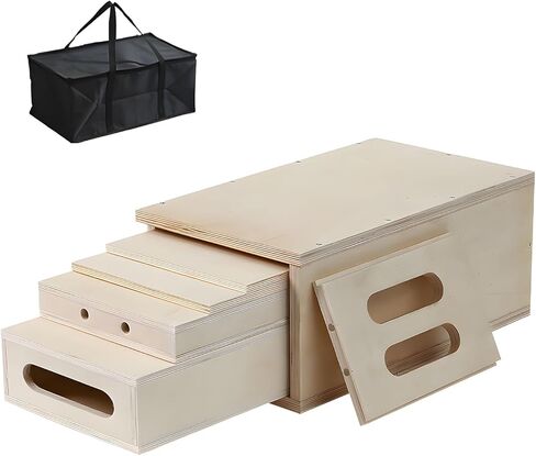 Modern Wooden 5 Size Photography Apple Box Set with Storage Bag, 5 in 1 Nesting Apple Boxes with Magnetic Lid, Stackable for Supporting Height-Adjusting Photo Studio Film and Photography in Saudi Arabia