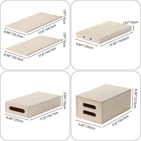 Modern Wooden 5 Size Photography Apple Box Set with Storage Bag, 5 in 1 Nesting Apple Boxes with Magnetic Lid, Stackable for Supporting Height-Adjusting Photo Studio Film and Photography in Saudi Arabia