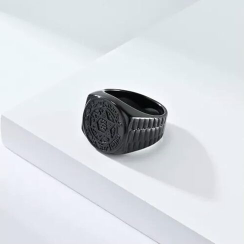 Mens Stainless Steel Star of David Hexagram Religious Ring Biker Band Jewelry-Silver-11 in Saudi Arabia