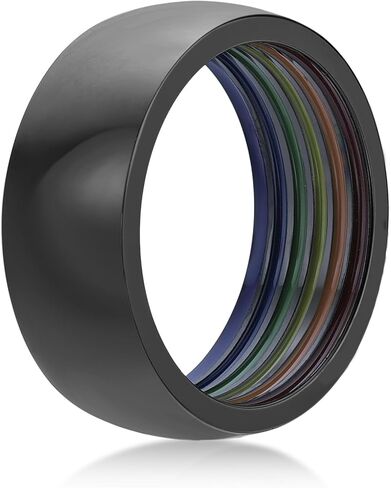Metro Jewelry Black Zirconium Rainbow Inside Band Ring for Men - 8 MM Wide Band - Anniversary Ring Size 8 to 12 in Saudi Arabia