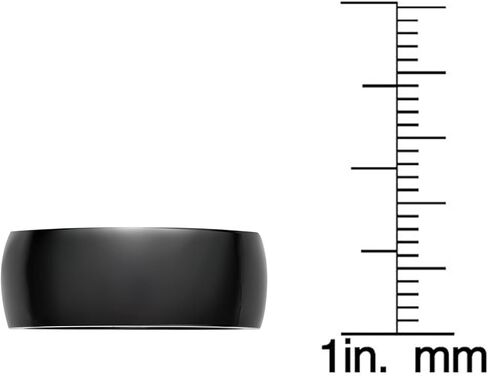 Metro Jewelry Black Zirconium Rainbow Inside Band Ring for Men - 8 MM Wide Band - Anniversary Ring Size 8 to 12 in Saudi Arabia