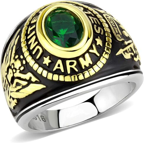 Men's USA United States Army Military Ring Patriotic Bezel Set Crystal Oval Centerstone in Saudi Arabia