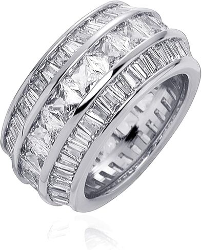 TOPGRILLZ Diamond Wedding Rings For Men 5A+ Cubic Zirconia 14K Gold Silver Promise Engagement Wedding Band Pinky Rings For Men in Saudi Arabia