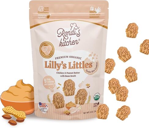 مطبخ روندي Lilly's LILLY'S LITTLES All -Natural and Organic Healthy Soft Dog ، وجبات خفيفة صحية للكلاب الصغيرة ، والجرو ، وكبار السن ، وملفات تعريف الارتباط اللطيفة ، وزبدة الدجاج والفول السوداني in Kuwait