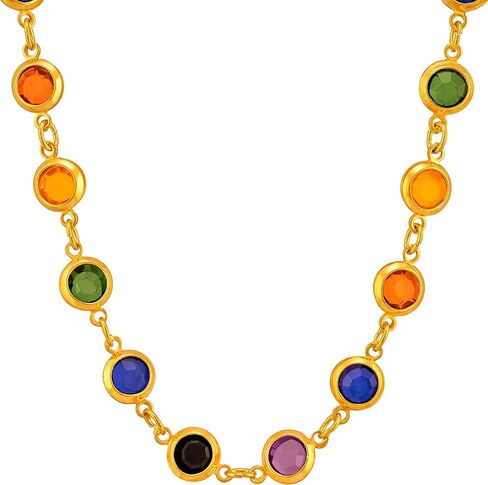قلادة سلسلة خرز ملونة للنساء من LIFETIME JEWELRY مطلية بالذهب الحقيقي عيار 24 قيراط in Saudi Arabia