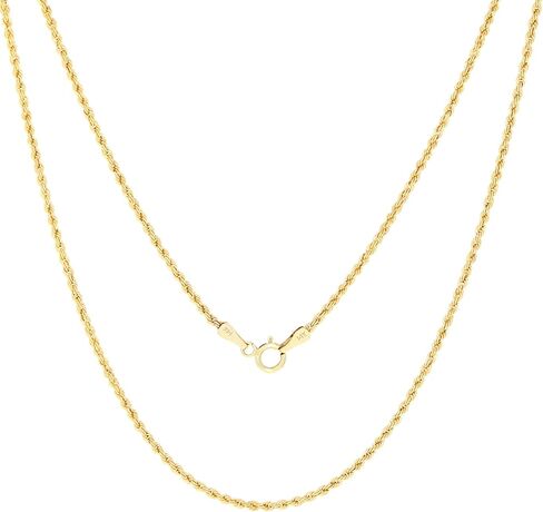 Nuragold 14k الذهب الأصفر الحقيقي 1.5mm حبل سلسلة قطع الماس قلادة (16 "-24") مجوهرات إيطالية لذيذة للرجال والنساء in Saudi Arabia