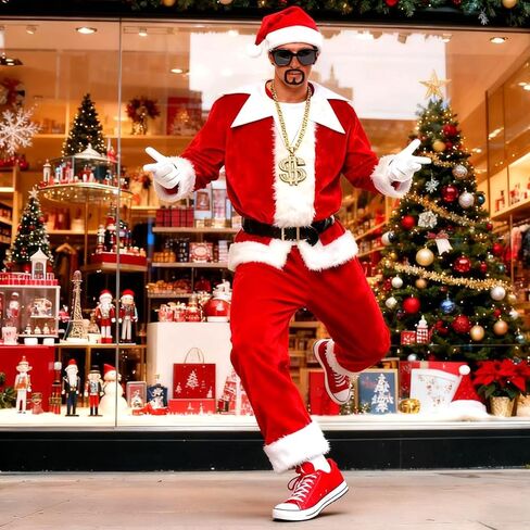 Christmas Elf Costume Set Adult Doll Outfit White Collar Red White Elf Accessories Christmas Party Accessory in Saudi Arabia