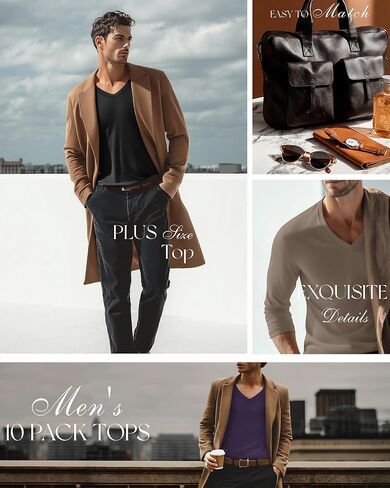 10 Pack Men's Big and Tall Shirts Cotton Bulk Fall Tops in Saudi Arabia
