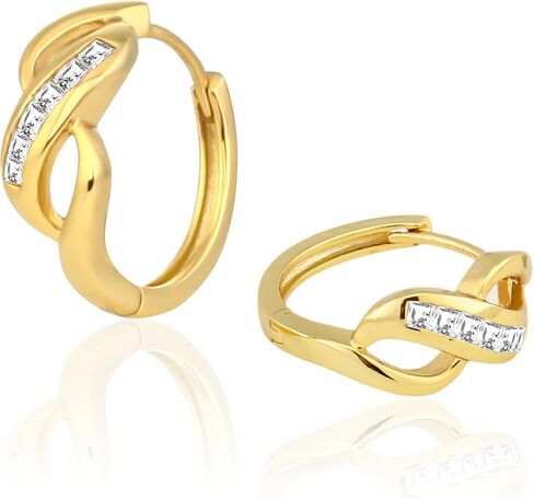 14K Gold Plated Hoop Earrings for Women – Lightweight Trendy Chunky Hoops, Hypoallergenic Gold or Silver Earrings Jewelry in Saudi Arabia