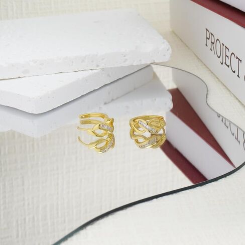 14K Gold Plated Hoop Earrings for Women – Lightweight Trendy Chunky Hoops, Hypoallergenic Gold or Silver Earrings Jewelry in Saudi Arabia