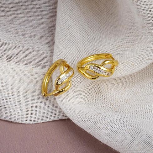 14K Gold Plated Hoop Earrings for Women – Lightweight Trendy Chunky Hoops, Hypoallergenic Gold or Silver Earrings Jewelry in Saudi Arabia