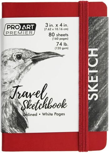 كتاب رسم احترافي للسفر مقاس 8 × 6 بوصة أبيض 74 رطل أحمر 80 ورقة، كتاب رسم، دفتر رسم، لوحة رسم، لوحة رسم، ورق رسم، كتاب فني، كتاب رسم، ورق فني، دفتر رسم للرسم in Kuwait
