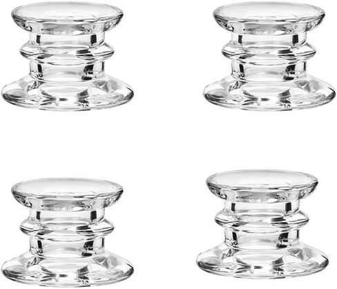 4Pcs Glass Candle Holders,Small Candlestick Holder for Fall Wedding Party Dinner Table Centerpiece,Glass Taper Candle Holders for Living Room,Christmas Halloween Festival Decor (Type C) in Saudi Arabia