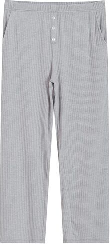 Latuza Women's Ribbed Lounge Pj Pants Soft Knit Pajama Bottoms with Pockets in Saudi Arabia