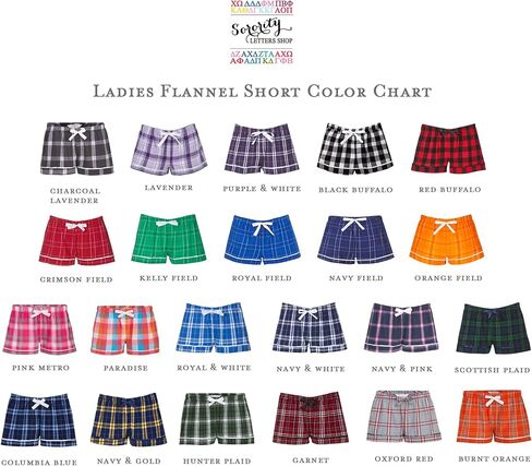 Kappa Delta Chi Sorority Flannel Boxers - K-D Chi Boxer Shorts - Kappa Delta Chi Greek Letter Sleepwear Pajama Bottoms in Saudi Arabia