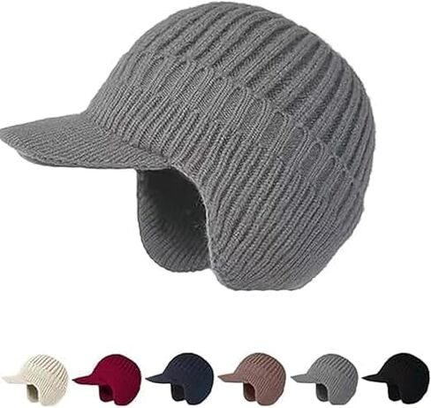 2026 New Cozy Beanie Head with Brim and Ear Flaps, Winter Knit Beanies for Men Women,Winter Beanie,Elastic Fabric,for Unisex in Saudi Arabia