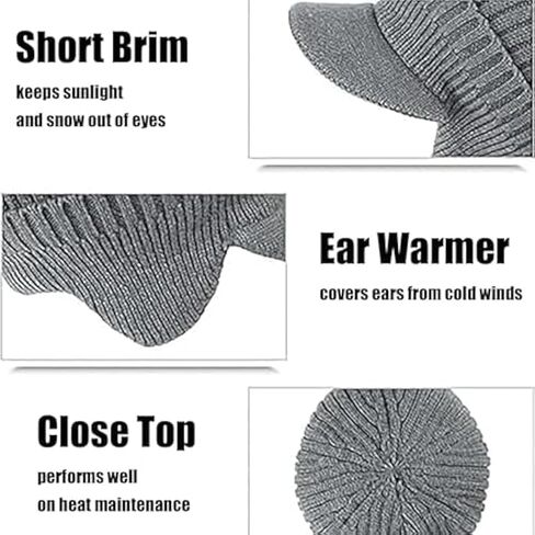 2026 New Cozy Beanie Head with Brim and Ear Flaps, Winter Knit Beanies for Men Women,Winter Beanie,Elastic Fabric,for Unisex in Saudi Arabia