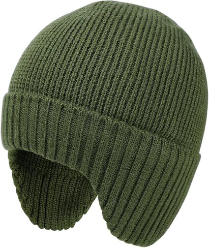 ZTL Merino Wool Waterproof Beanie Hat for Men & Women - Warm Fleece Lined Winter Hat with Ear Flaps, Thermal Knitted Ski Cap in Saudi Arabia