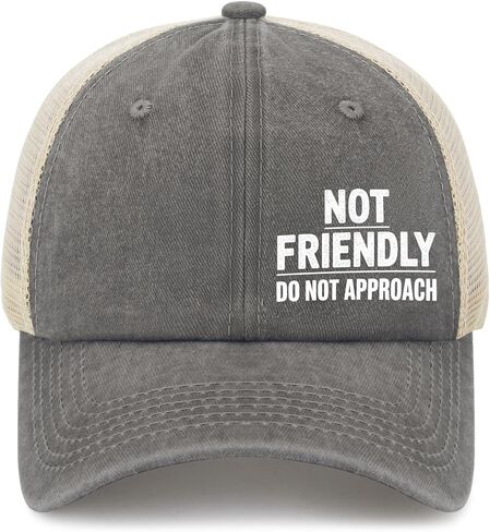 Not Friendly, Do Not Approach Funny Sarcastic Baseball Hats Golf Caps for Men in Saudi Arabia
