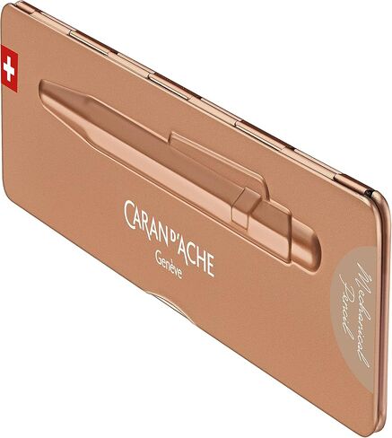 قلم رصاص ميكانيكي Caran d'Ache 844 مقاس 0.7 ملم - Brut Rosé في علبة رفيعة، وردي، مقاس واحد in Kuwait