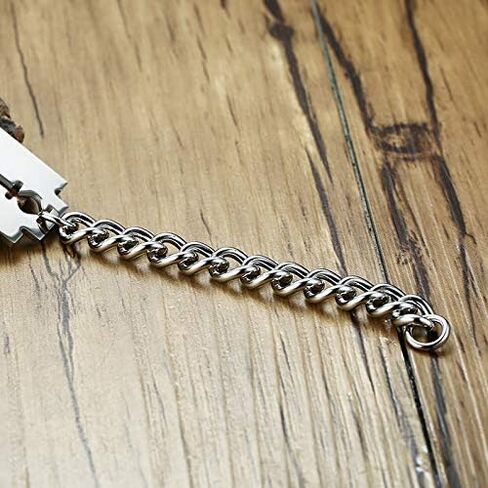 Mens Stainless Steel Bracelet Punk Blade Design Silver Chain Fashion Jewelry Gift for Birthday Anniversary Party in Saudi Arabia