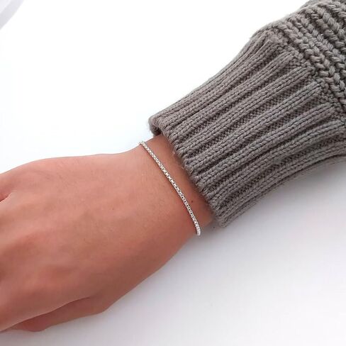 Tasiso الفضة الطبقات سلسلة أساور للرجال، حجم 7 "/ 7.5" / 8 "الفضة حبل فيجارو الرجال سوار مجموعة الرجال المجوهرات هدايا للأب صديقها الزوج in Kuwait