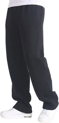 Aniywn Oversized Sweatpants Men Baggy Straight Leg Open Bottom Casual Elastic Waist Athletic Joggers Sweat Pants with Pockets in Saudi Arabia