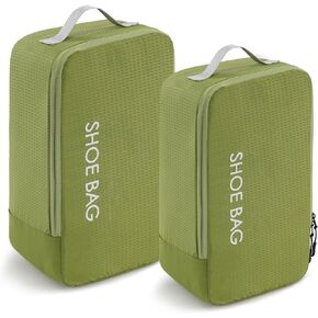 WiseBoy Travel Shoe Bags, Pack of 2 Travel Essentials Shoe Storage Organizer with Zipper Closure, Travel Accessories Vacation,Luggage Organizer Portable Shoe Pouch with Handle