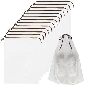 25Pcs Shoe Bags for Travel,Transparent Travel Shoe Bags for Packing, 15.7" x 11.8" Drawstring Portable Travel Shoe Bags, Shoes Waterproof Pouch Storage Organizers for Men and Women