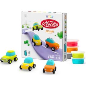 Fat Brain Toys Hey Clay Eco Cars, Air Dry Clay Kit with Interactive App for Kids & Tweens, Modeling Clay and Crafts Set