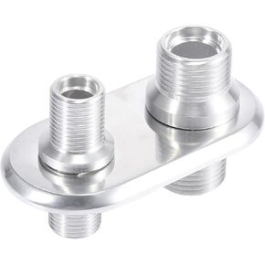 X AUTOHAUX Car 2 Port Inline Firewall Bulkhead Air Condition Heater Fitting Polished Billet Black in Kuwait