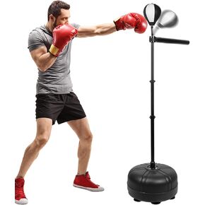 VEOCORE Freestanding Boxing Bar, Height Adjustable Boxing Spinning Bar, Boxing Speed Trainer Boxing Equipment for MMA Training, Stress Relief & Fitness - Black & White in Kuwait