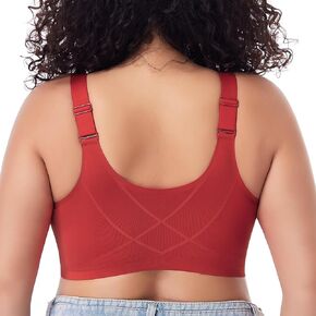 Starmiss Seamless Front Closure Bra for Women Posture Back Smoothing Wireless Brasieres