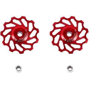 Rear Derailleur Pulley, Ceramic Bearing Jockey Wheel Pulley Aluminium Alloy Roller for MTB Bike and Road Mountain Bike, Support 7/8/9/10 Speed