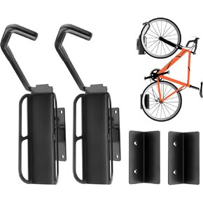 Jonkehai دوارة دراجة جدار جبل 2 حزمة دراجة رف المرآب مع علبة الإطارات العمودية دراجة تخزين الرف الدراجة شماعات للمرآب دراجة رف هوك للمرآب دراجة جدار جبل دراجة جدار الرف in Kuwait