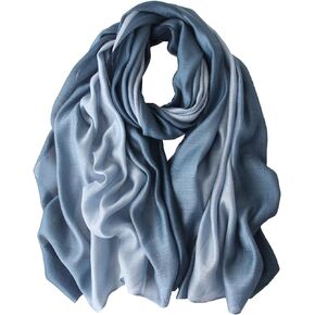 Lzylvta Cotton Silk Scarf Long Lightweight Scarf Elegant Soft Scarf Wraps Color Shade Scarves for Women