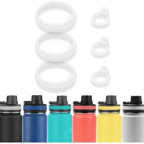 BOSORIO 3 Sets Gaskets Compatible with TAKEYA Originals Spout Lid Water Bottle 18oz 24oz 32oz 40oz, Not for TAKEYA Actives, Replacement Rubber Seals Part with Tabs