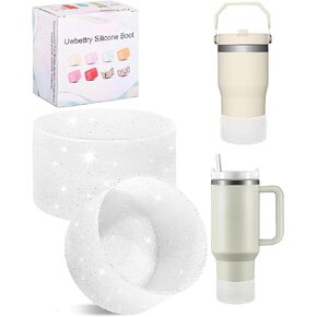 Uwbettry 2 Pcs Silicone Boot Tumbler Bottom Protector for Stanley Quencher Adventure 40oz & Stanley IceFlow 20oz 30oz & Hydro Flask Water Bottle 12-24oz - Cup Boot Sleeve Cover