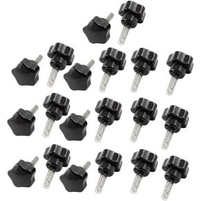 20 Pcs M6 x 20mm Male Thread 25mm Star Head Screw On Clamping Knob