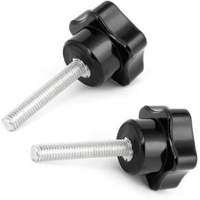 uxcell M6 x 35mm Male Threaded Star Shape Clamping Knob Grip 2 Pcs