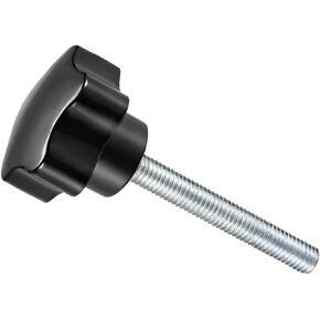 CoCud Star Clamping Knobs, M10 x 50mm Male Thread 38mm Head, Plastic Thumb Screw Grip Hand Knobs Threaded Bolt Black - (Applications: for Lathe Machinery), 1-Piece