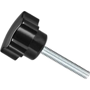 مقابض تثبيت نجمة CoCud، M10 × 50 مم رأس ذكر 38 مم، مقابض يدوية برغي إبهام بلاستيكي، مسمار ملولب أسود - (التطبيقات: لآلات المخرطة)، قطعة واحدة