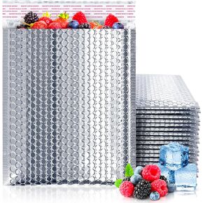 ABC Thermal Bubble Mailer, 6 x 6 Inches. Pack of 10 Metallic Bubble Mailers. Insulated Mailers for Cold Shipping. Waterproof Bubble Thermal Foil Shipping Envelopes. Cold Insulated Shipping Bags