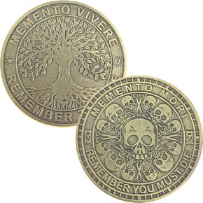 Memento Mori & Memento Vivere Challenge Coin for Daily Stoic Practice Stoic Reminder Token