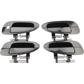 NPAUTO Exterior Outside Door Handle Compatible with 2002 2003 2004 2005 2006 Nissan Altima, Black 80429 80430 80431 80432, Set of 4