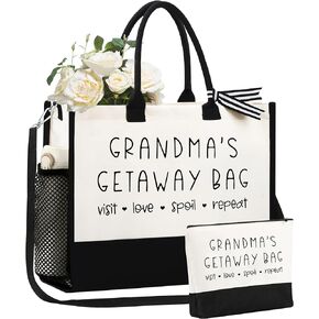 JSTUMB Birthday Gifts Women Canvas Tote Bag Mother's Day Gifts Friend Gifts Personalized Bride Wedding Beach Christmas Gifts
