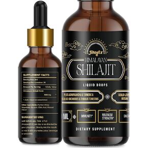Jitagix Himalayan Shilajit Drops | Natural Mineral Resin for Energy, Immunity and Vitality | Contains Fulvic Acid and Trace Minerals | 2 FL OZ
